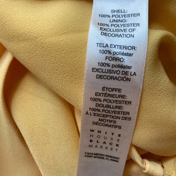 WHBM light yellow Sleeveless Dress, with gold details and tassel tie, size 4 - Picture 9 of 11